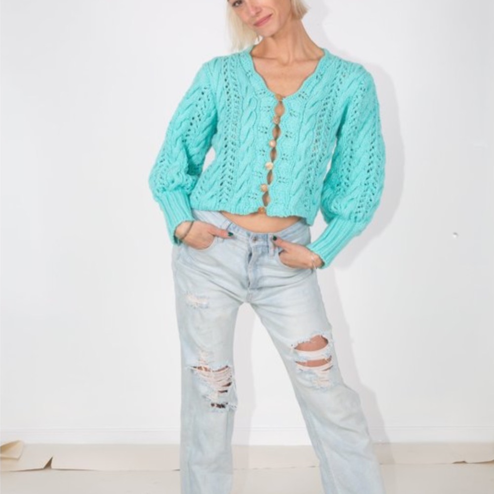 Tach Dominica turquoise cardigan